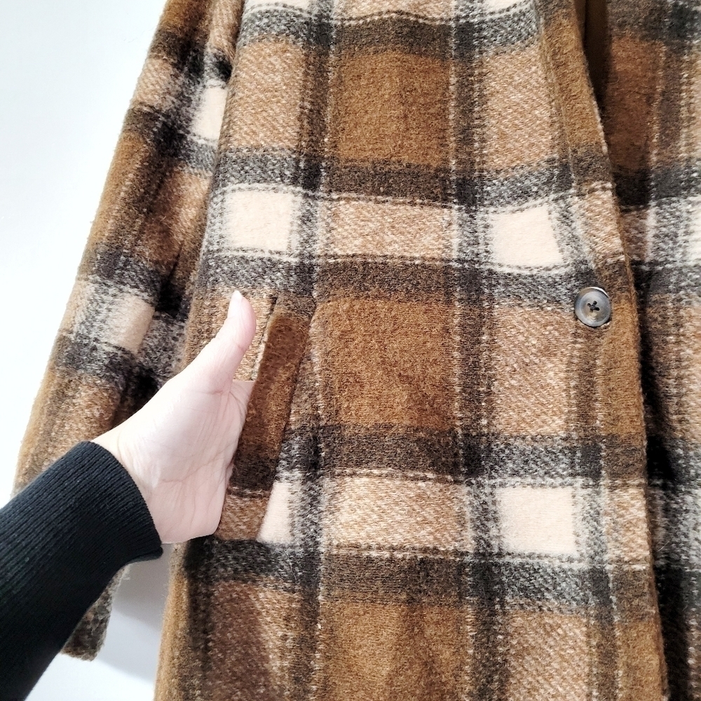 Blank NYC Plaid Cocoon Wanderer Oversized Coat Size Small - Picture 10 of 15